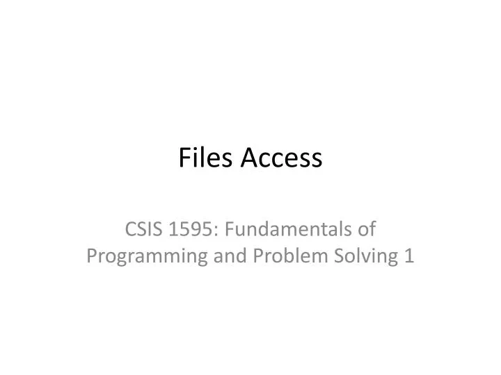 files access