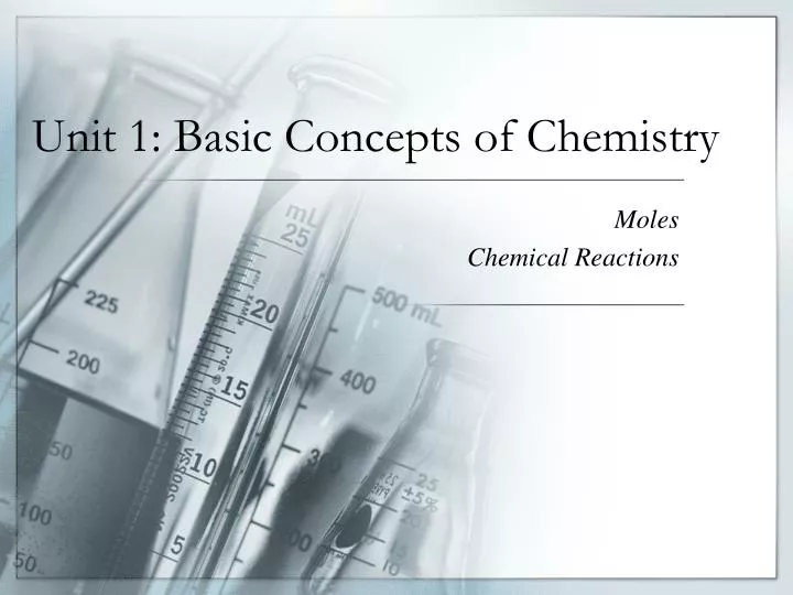 unit 1 basic concepts of chemistry