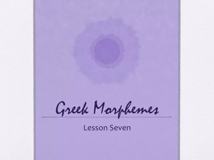 greek morphemes