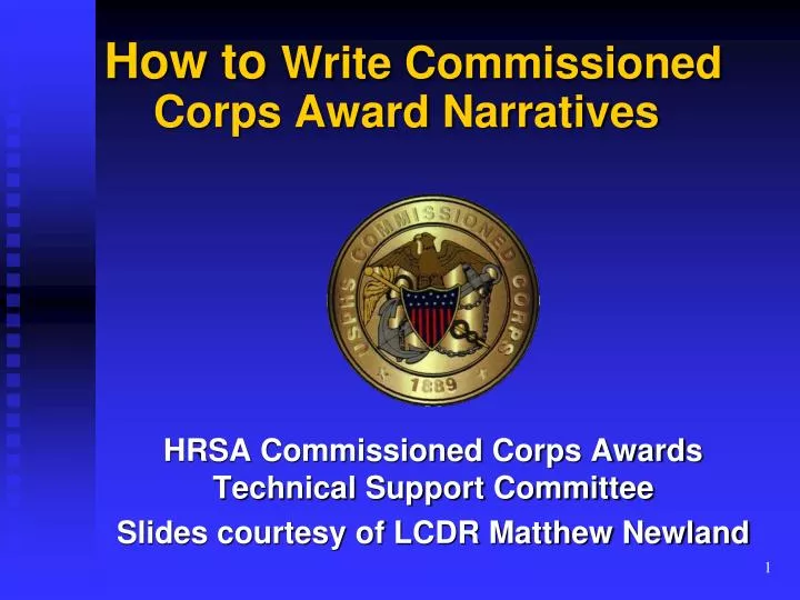how to write commissioned corps award narratives