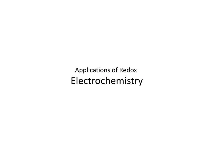 applications of redox electrochemistry
