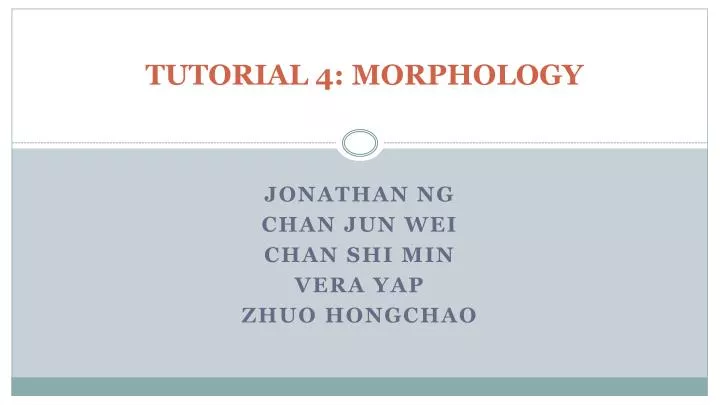 tutorial 4 morphology