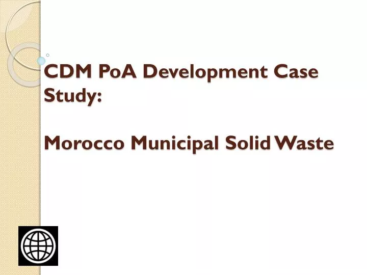 cdm poa development case study morocco municipal solid waste