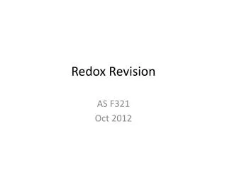 Redox Revision