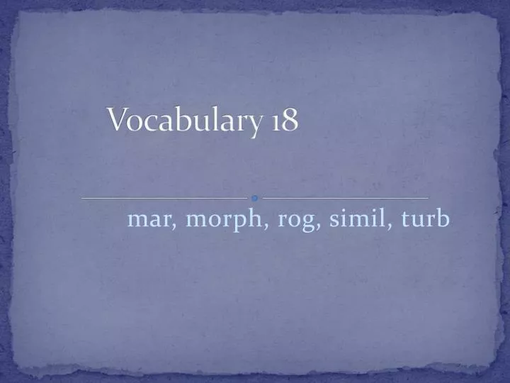 vocabulary 18