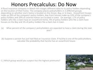 Honors Precalculus : Do Now
