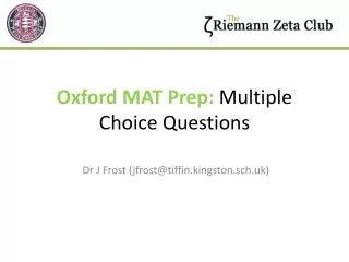 Oxford MAT Prep: Multiple Choice Questions