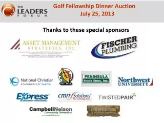 Thanks to these special sponsors
