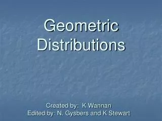 Geometric Distributions
