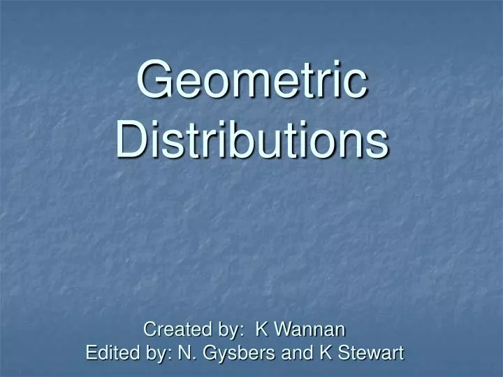 geometric distributions