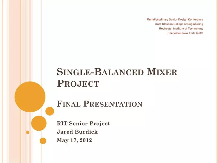 single balanced mixer project final presentation