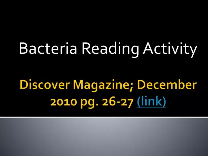 bacteria reading activity