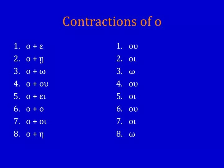 contractions of