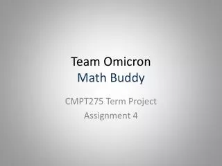 Team Omicron Math Buddy