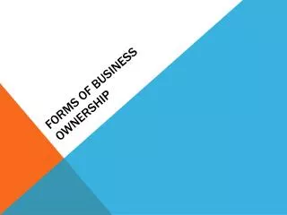 Forms of business ownership