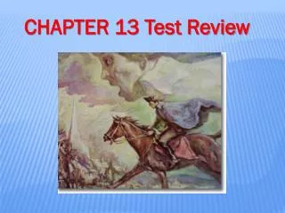 CHAPTER 13 Test Review