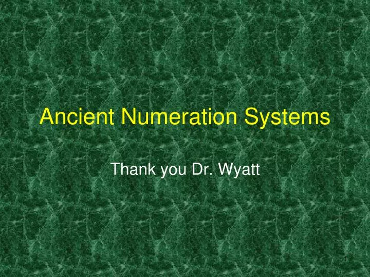 ancient numeration systems
