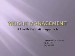 Weight Management