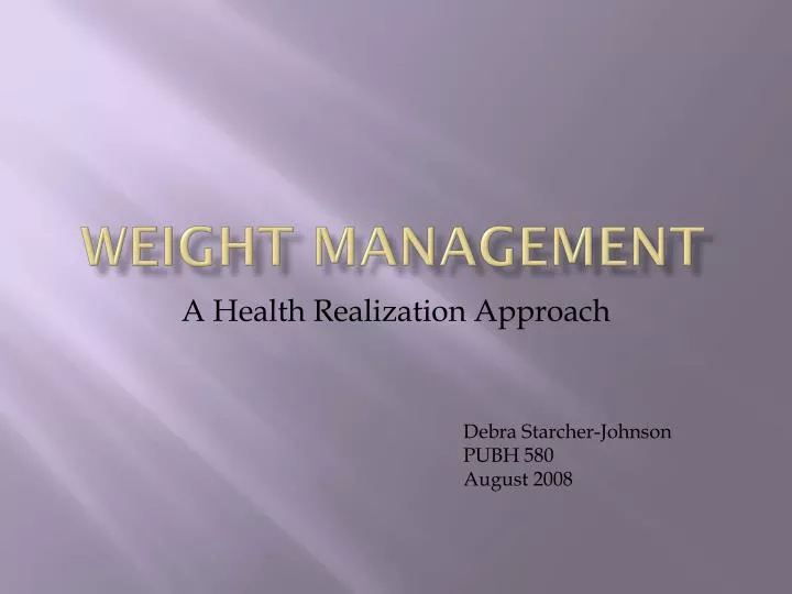 weight management