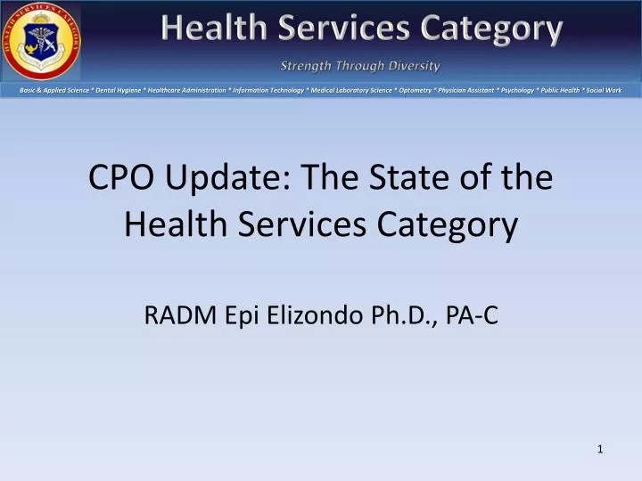 cpo update the state of the health services category
