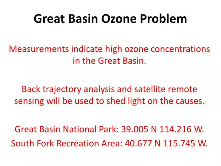 great basin ozone problem