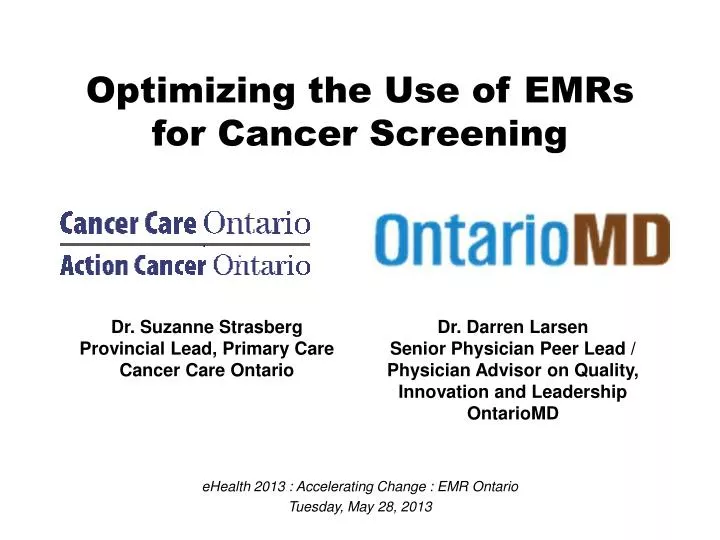 optimizing the use of emrs for cancer screening