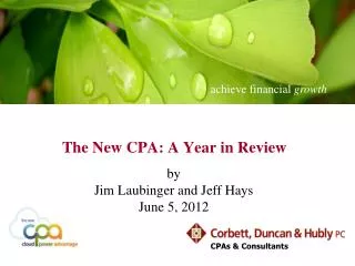 The New CPA: A Year in Review
