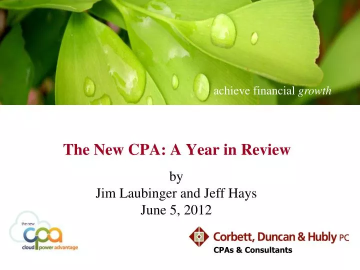 the new cpa a year in review