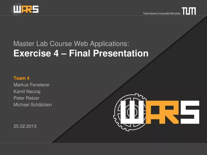 master lab course web applications exercise 4 final presentation