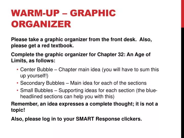 warm up graphic organizer