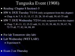 Tunguska Event (1908)