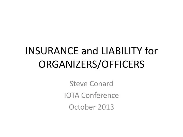 insurance and liability for organizers officers