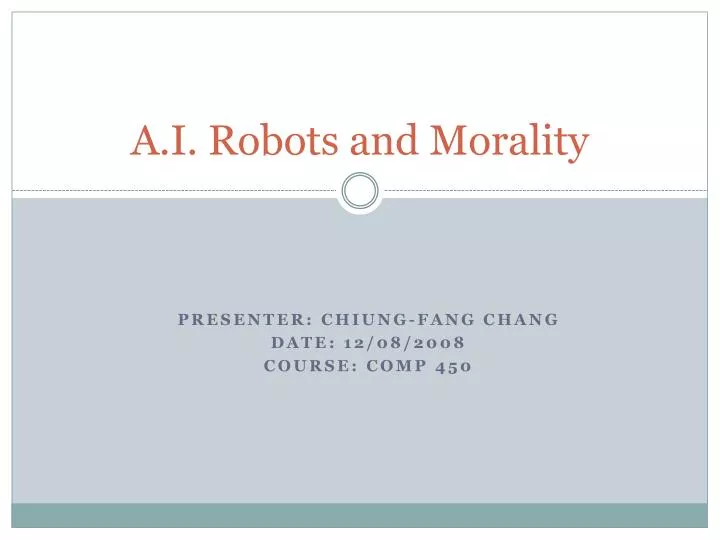 a i robots and morality
