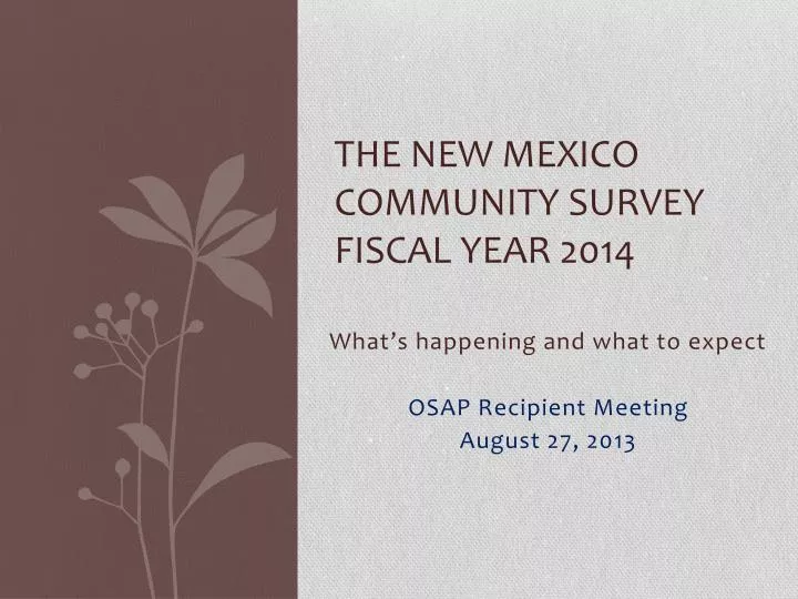 the new mexico community survey fiscal year 2014