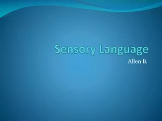sensory language