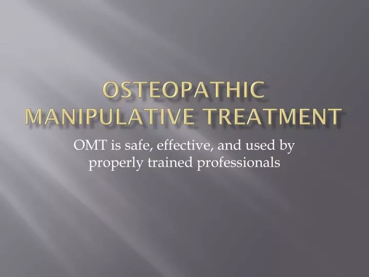 osteopathic manipulative treatment