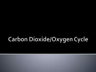 Carbon Dioxide/Oxygen Cycle