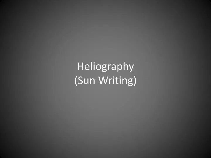 heliography sun writing