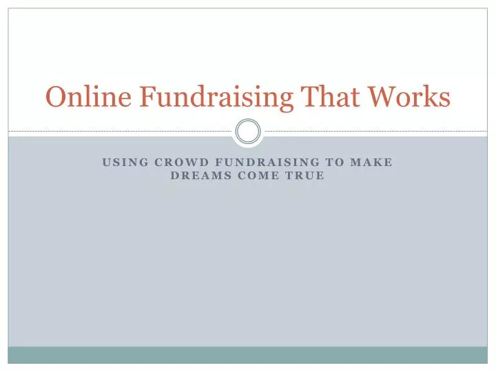 online fundraising that works