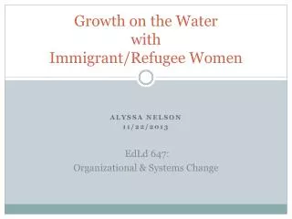 Growth on the Water with Immigrant/Refugee Women
