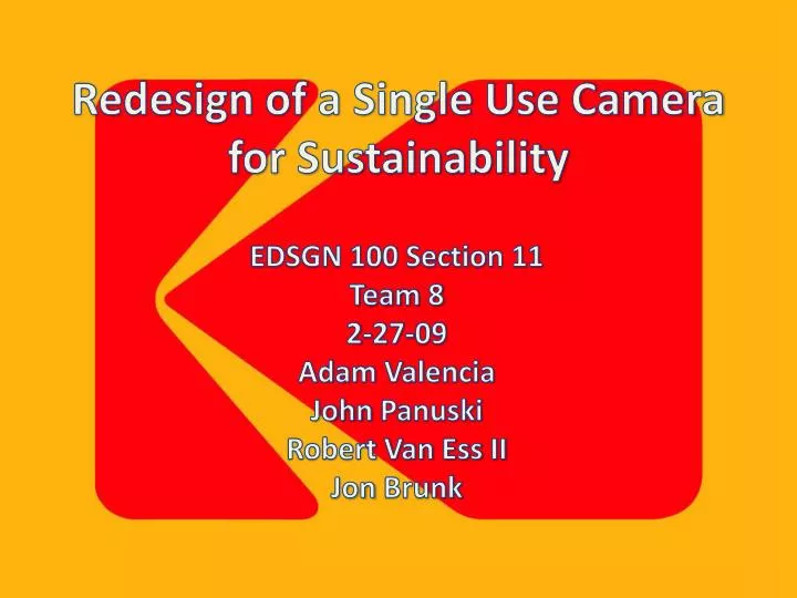 redesign of a single use camera for sustainability