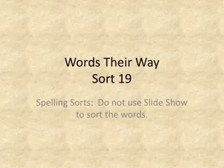 Words Their Way Sort 19
