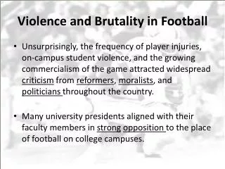 Violence and Brutality in Football