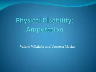 Physical Disability: Amputation