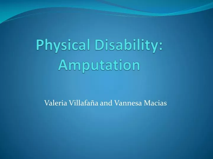 physical disability amputation
