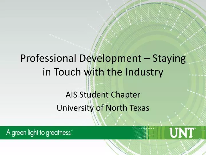 professional development staying in touch with the industry