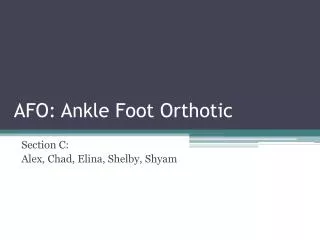 AFO: Ankle Foot Orthotic