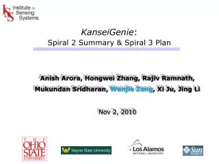 KanseiGenie : Spiral 2 Summary &amp; Spiral 3 Plan