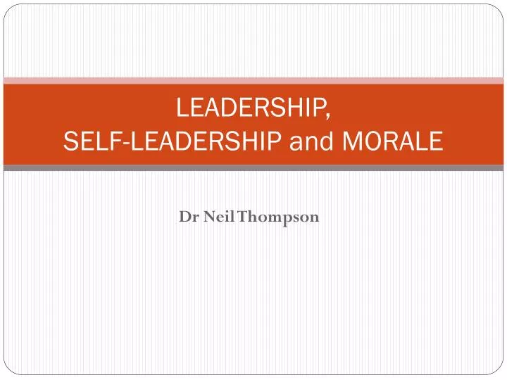 leadership self leadership and morale