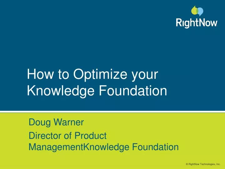 how to optimize your knowledge foundation